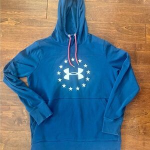 Under Armour Blue Hoodie with White Logo